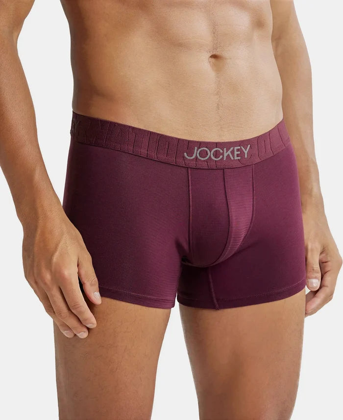 Supima Cotton Elastane Solid Trunk with Ultrasoft Waistband - Wine Tasting-2