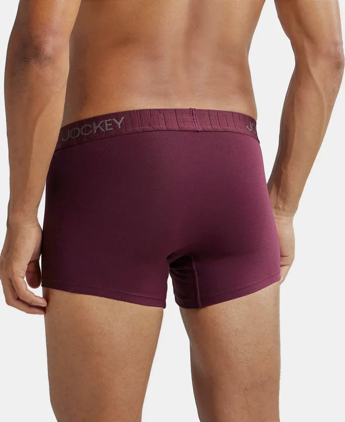 Supima Cotton Elastane Solid Trunk with Ultrasoft Waistband - Wine Tasting-3