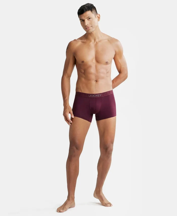 Supima Cotton Elastane Solid Trunk with Ultrasoft Waistband - Wine Tasting-4
