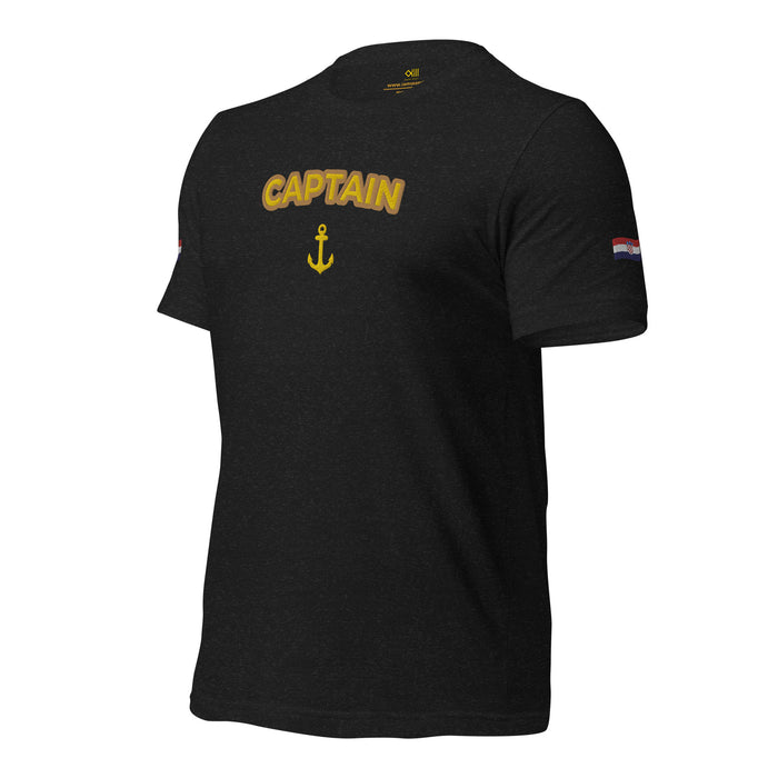 T-shirt with embroidery Captain and Croatian flag - IamSEAWOLF shop