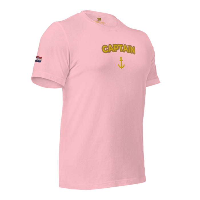 T-shirt with embroidery Captain and Croatian flag - IamSEAWOLF shop
