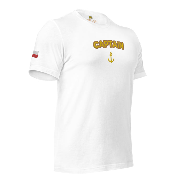 T-shirt with embroidery Captain and Polish flag - IamSEAWOLF shop