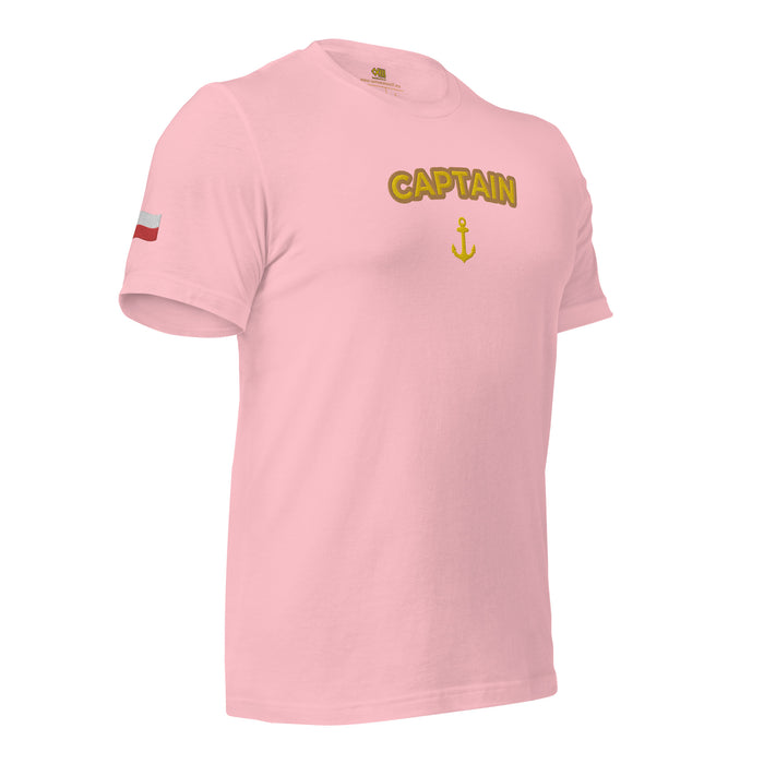 T-shirt with embroidery Captain and Polish flag - IamSEAWOLF shop