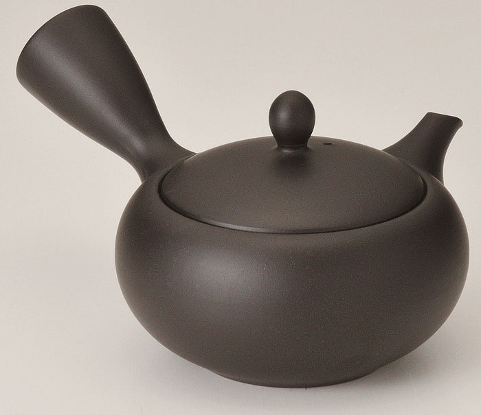 Takasuke Kiln (Y116) 高資陶苑: Tokoname Kyusu Tea Pot, Black, Asamaru Ceramic Mesh Strainer 300 ml
