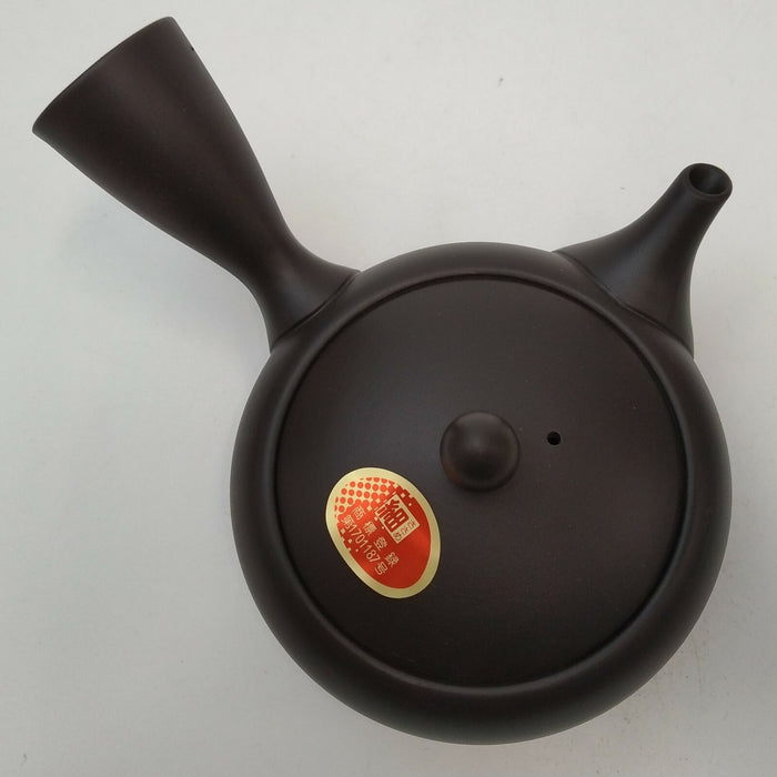Takasuke Kiln (Y116) 高資陶苑: Tokoname Kyusu Tea Pot, Black, Asamaru Ceramic Mesh Strainer 300 ml