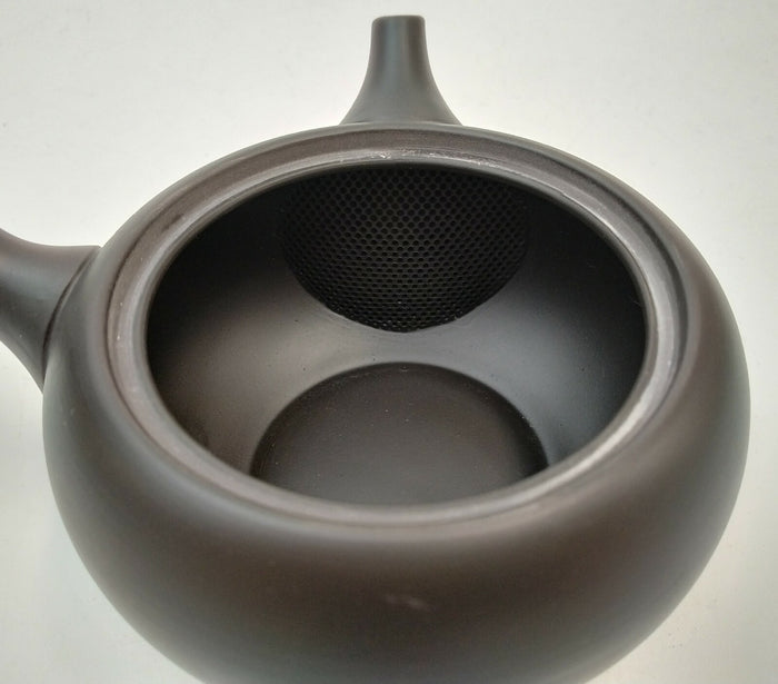 Takasuke Kiln (Y116) 高資陶苑: Tokoname Kyusu Tea Pot, Black, Asamaru Ceramic Mesh Strainer 300 ml