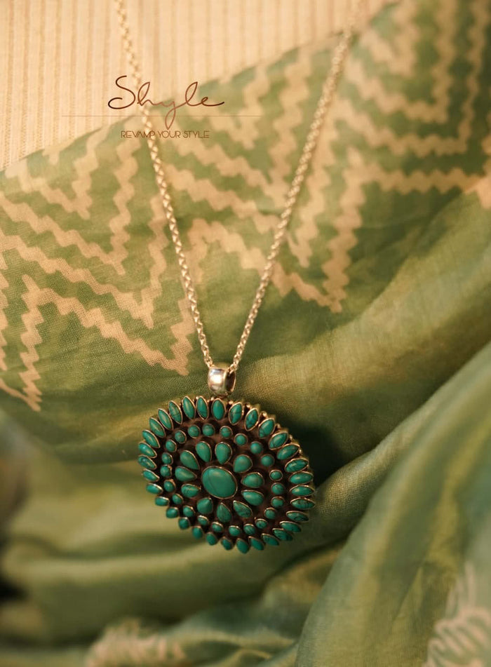 Tattva Turquoise Jadau Classic Pendant