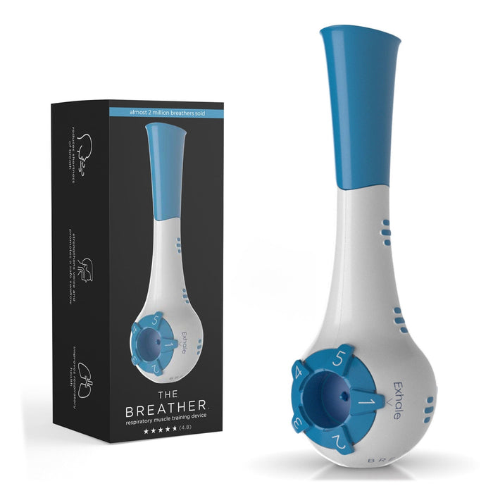 The Breather Respiratory Muscle Trainer - Natural Breathing Exerciser Trainer For Drug-Free Respiratory Therapy - B-BLUE-Single - LL Medico