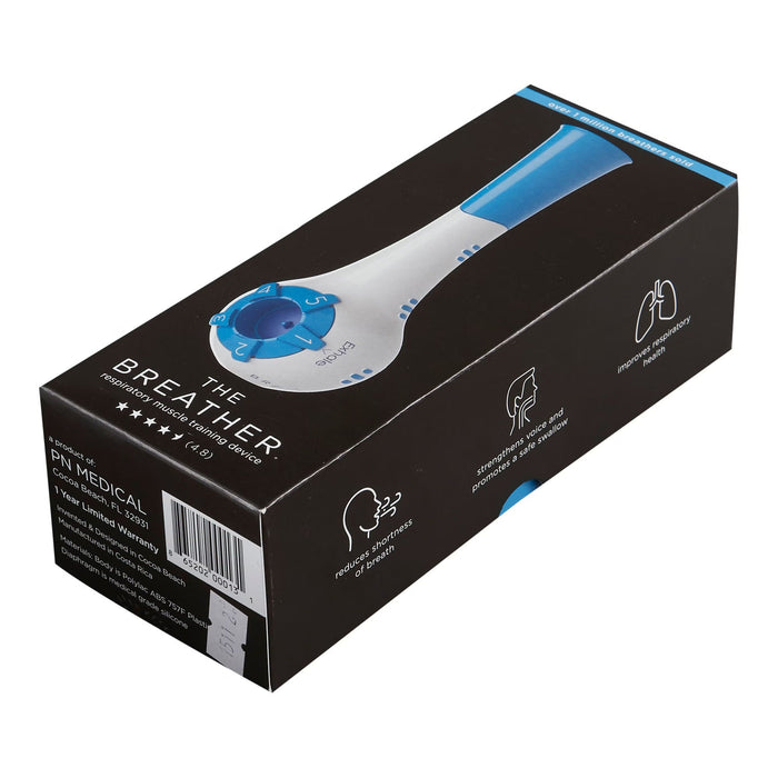 The Breather Respiratory Muscle Trainer - Natural Breathing Exerciser Trainer For Drug-Free Respiratory Therapy - B-BLUE-Single - LL Medico