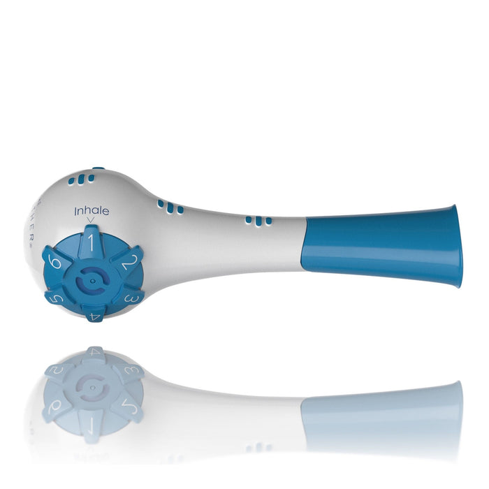 The Breather Respiratory Muscle Trainer - Natural Breathing Exerciser Trainer For Drug-Free Respiratory Therapy - B-BLUE-Single - LL Medico