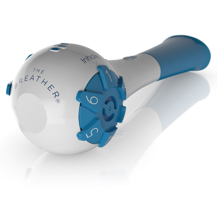 The Breather Respiratory Muscle Trainer - Natural Breathing Exerciser Trainer For Drug-Free Respiratory Therapy - B-BLUE-Single - LL Medico