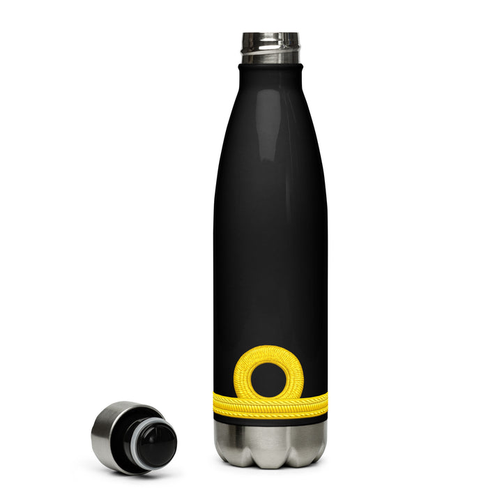 Third Officer stainless steel water bottle with epaulettes and insulated design