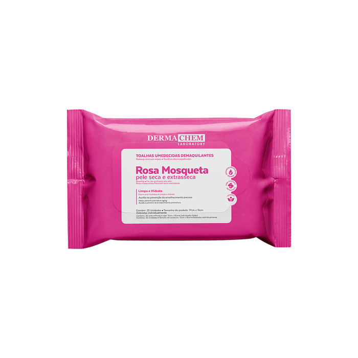 Toalhas Umedecidas Demaquilantes Rosa Mosqueta