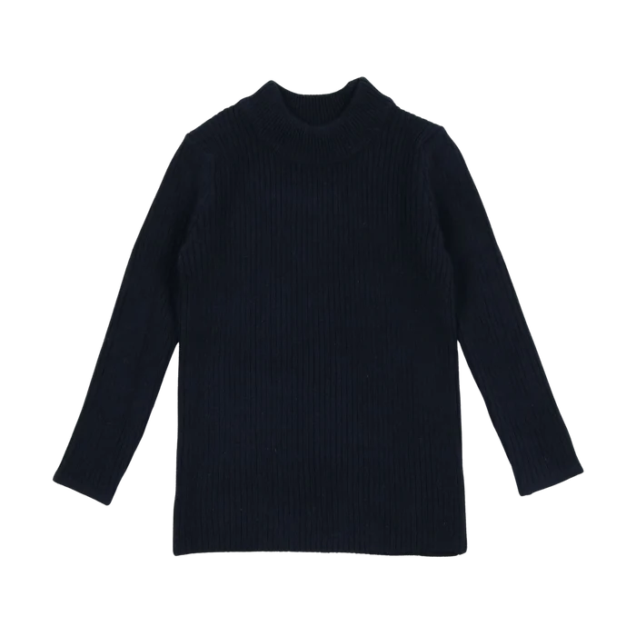 top l/s mockneck knit - navy
