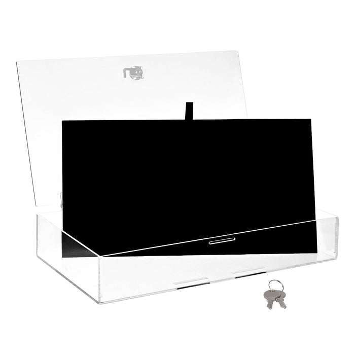 #TRJ2656L-93-1 Lockable Acrylic Display Case with Removable Black Luxurious Velvet Jewelry Pad