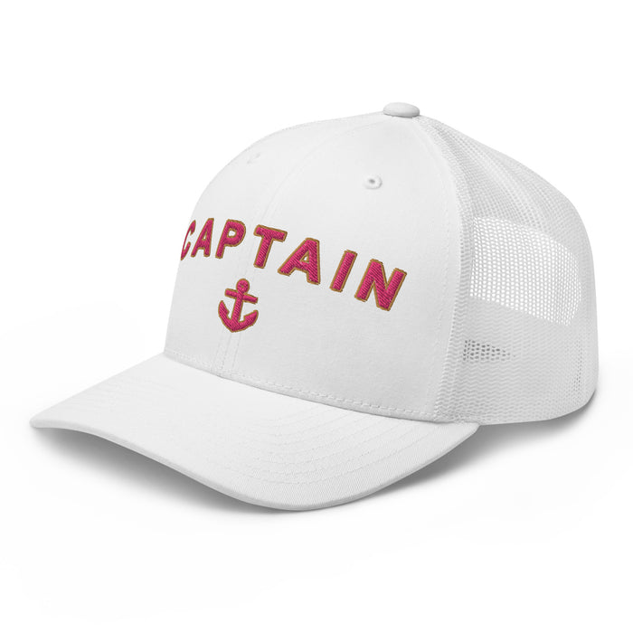 Trucker Cap with pink embroidery Captain - IamSEAWOLF shop