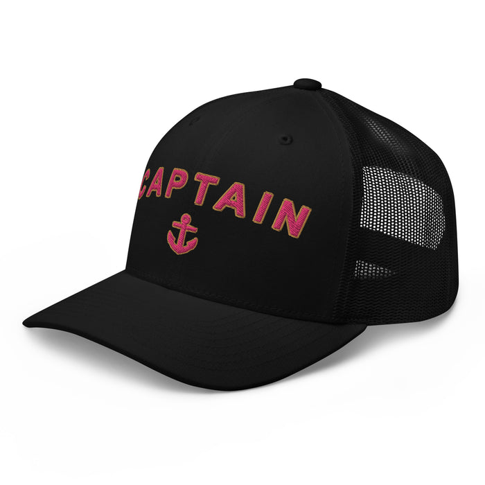 Trucker Cap with pink embroidery Captain - IamSEAWOLF shop