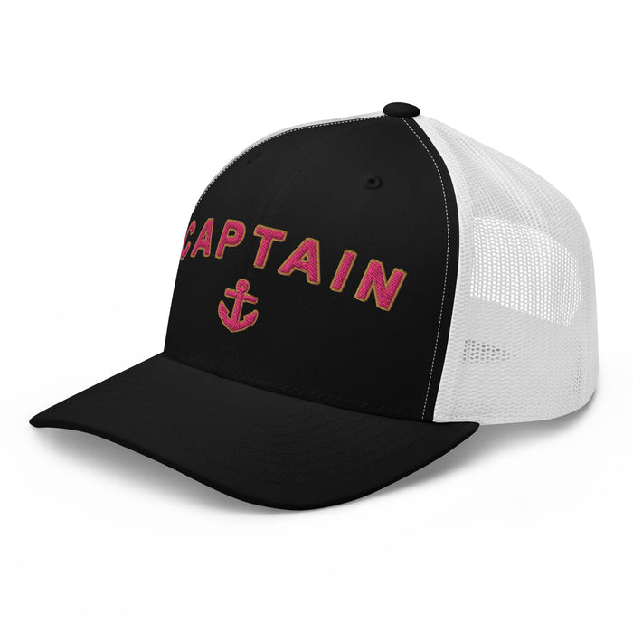 Trucker Cap with pink embroidery Captain - IamSEAWOLF shop