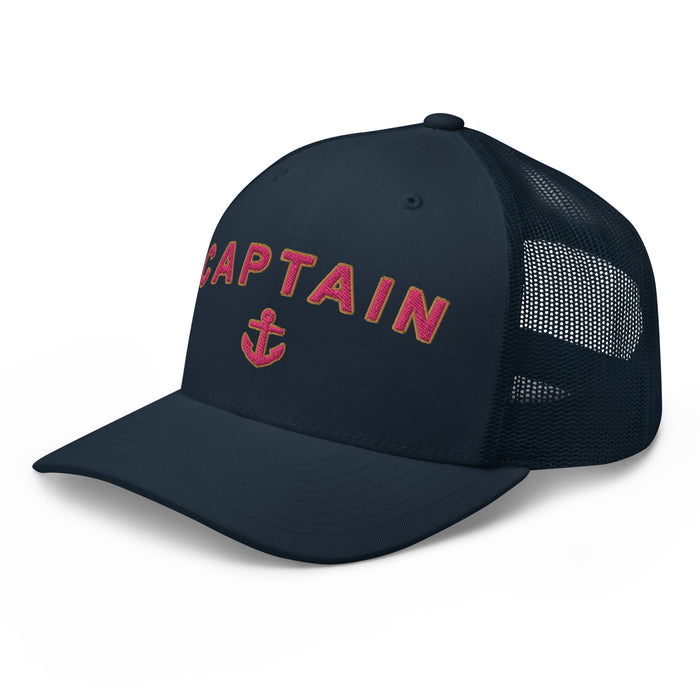 Trucker Cap with pink embroidery Captain - IamSEAWOLF shop