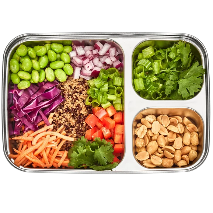 U Konserve Rectangle 3 Compartment Stainless Steel Food Container 705ml/24oz