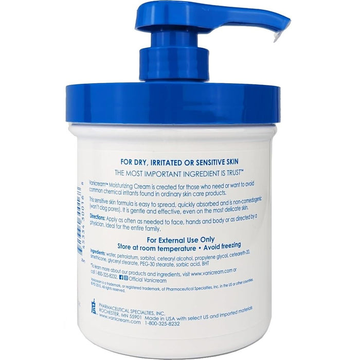 Vanicream Moisturizing Cream for Sensitive Skin, Unscented, 1 lb Jar