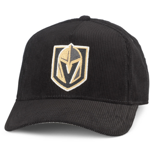 Vegas Golden Knights Black Corduroy Snap Back