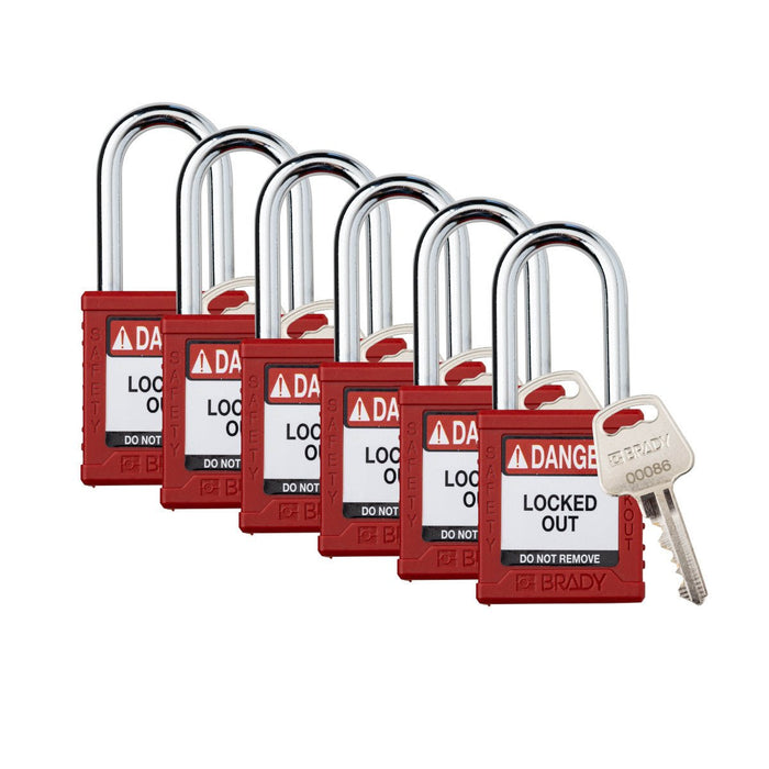 Red / Steel / Pack of 6 Each