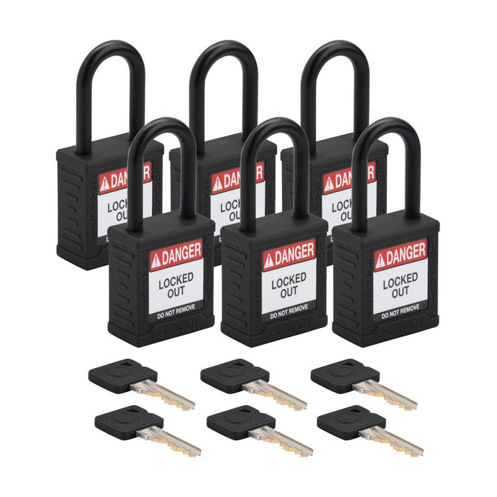 Black / Plastic / Pack of 6 Each