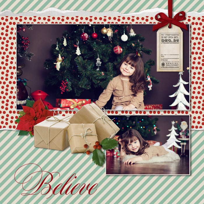 Filled with charming old-fashioned digital art tin toys, Santa Claus Victorian die-cuts, antique sled, vintage advertisements, old light bulbs, sprigs of holly, craft-wrapped presents, Santa’s list, little elves, and postage stamps, this Vintage Christmas 1 Digital Scrapbook Kit is perfect for your personal scrapbooking projects and holiday cards. Coordinates with Vintage Christmas 2 Digital Scrapbook Kit to extend your holiday scrapbooking projects.