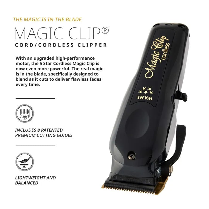 Wahl Professional 5-Star Cord / Cordless Magic Clip - Black