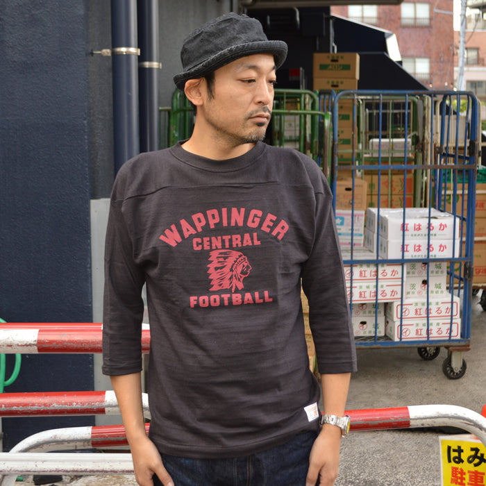 WARE HOUSE "4063 WAPPINGR" 3/4 Sleeve Football T-shirt