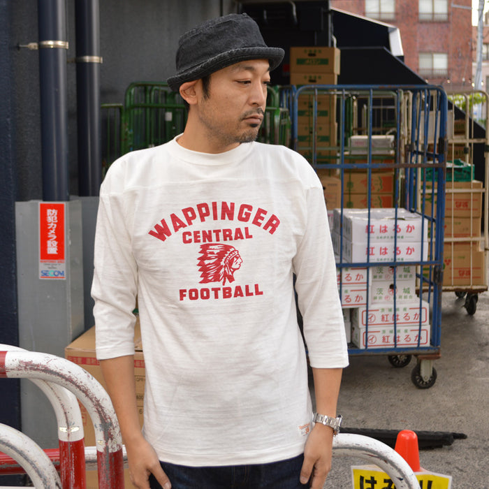 WARE HOUSE "4063 WAPPINGR" 3/4 Sleeve Football T-shirt