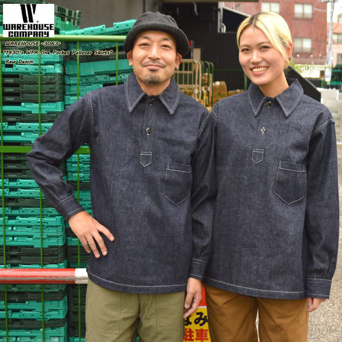WAREHOUSE "3063" 1930’s WPA One Pocket Pullover Shirts