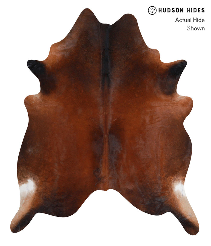 Brown with Red Cowhide Rug #A7014