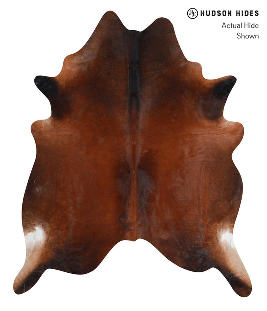 Brown with Red Cowhide Rug #A7014