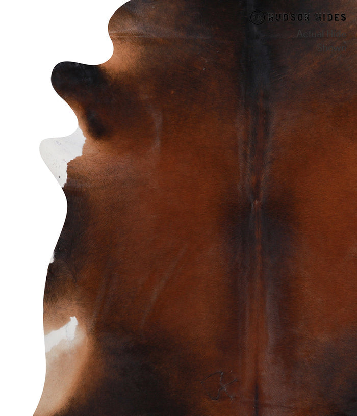 Brown with Red Cowhide Rug #A7473