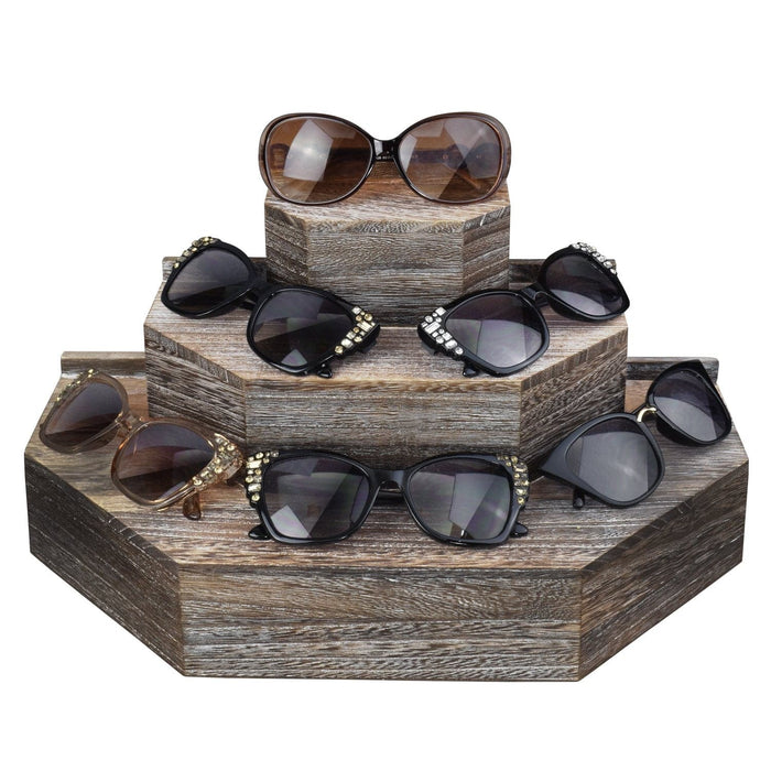 #WD3015-CF  3-Tier Coffee Color Wood Stair Step Display Risers