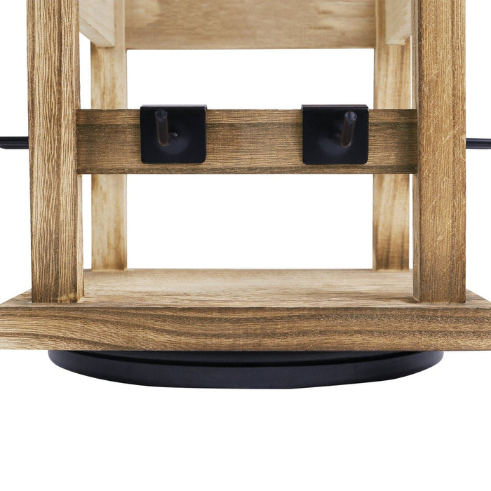 #WD4020 Wood Rotating Jewelry Storage Earrings Display