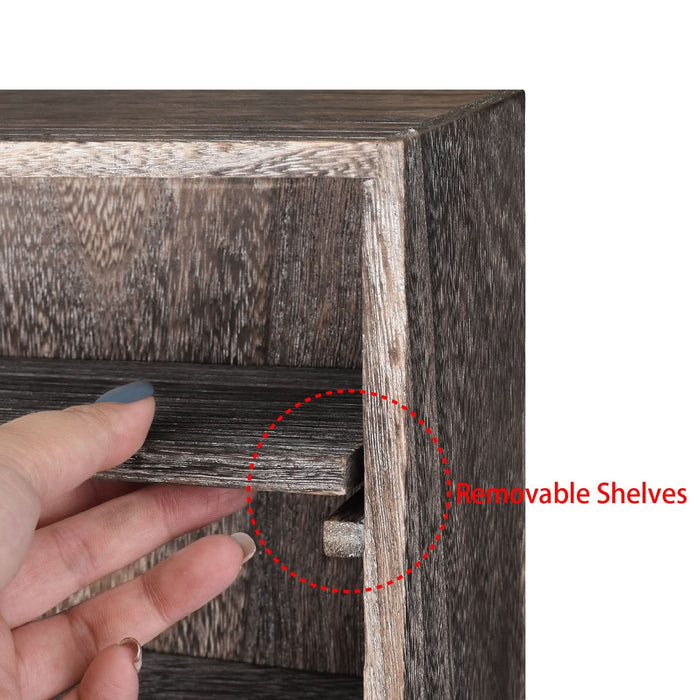 #WD5063 5-Shelf Wall-Mounted Freestanding Wooden display rack