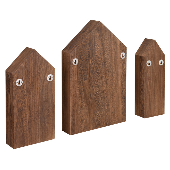 3 Pcs Set House-Shaped Shelf Wooden Shadow Cubby Box Display Shelf