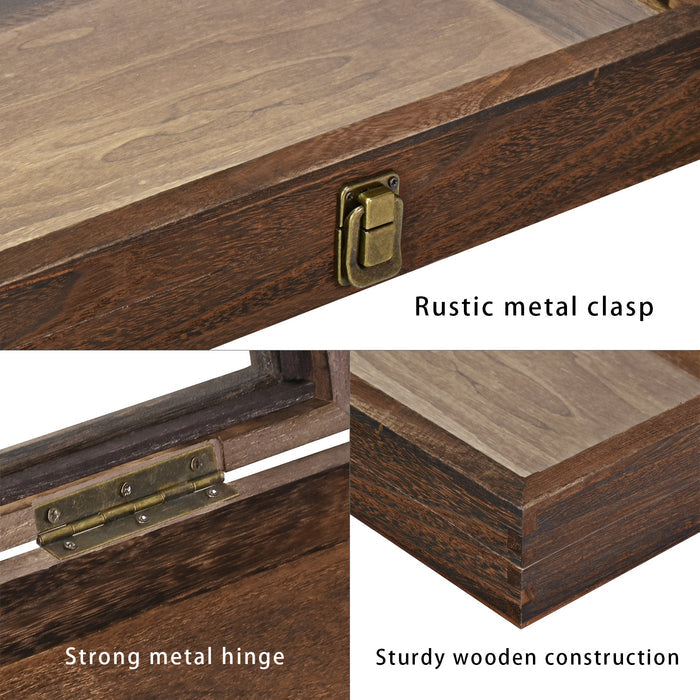 #WD83C+93-1 BK Wooden Jewelry Display Case with Black Velvet Pad