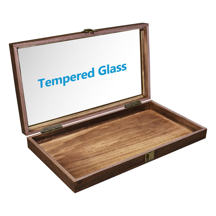 #WD83C+93-1 BK Wooden Jewelry Display Case with Black Velvet Pad