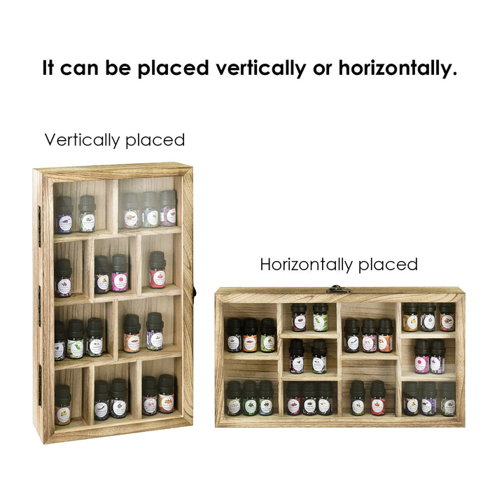 #WD8620 Hanging Wooden Display Case Hinged Glass Front Door