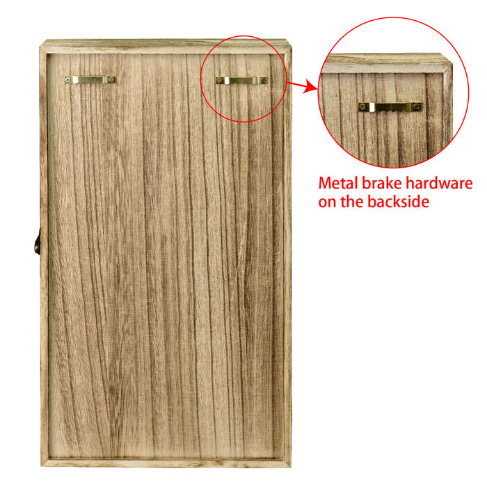 #WD8620 Hanging Wooden Display Case Hinged Glass Front Door
