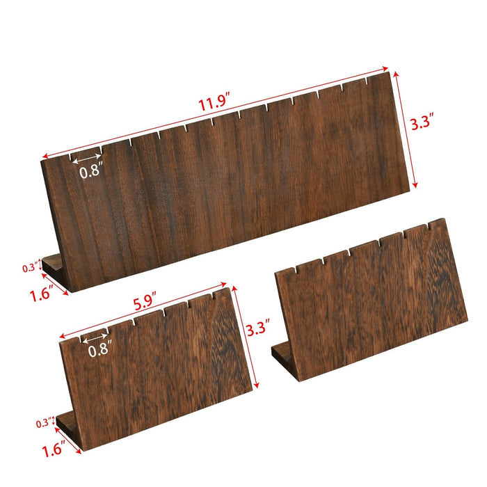 3 Pcs Wooden Earring Display Stand
