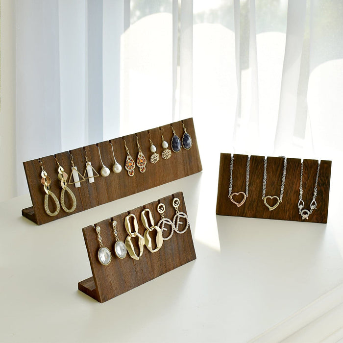 3 Pcs Wooden Earring Display Stand