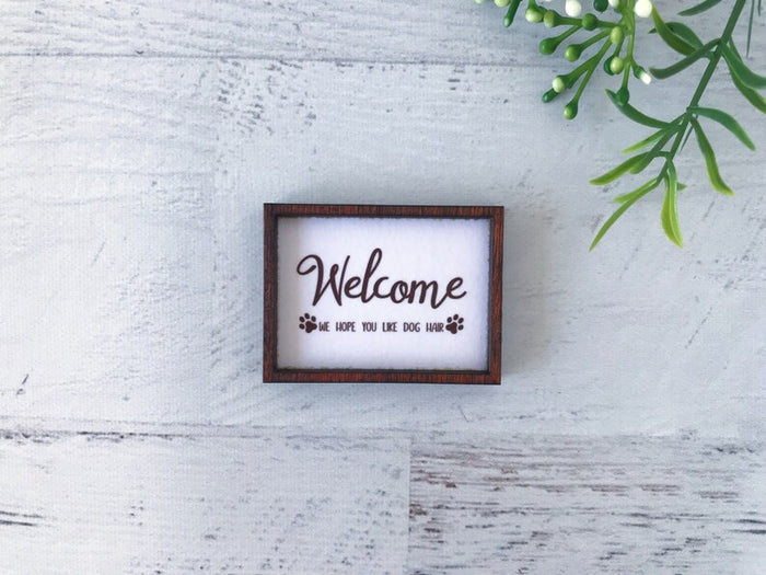 Welcome Small Wood Dog Sign