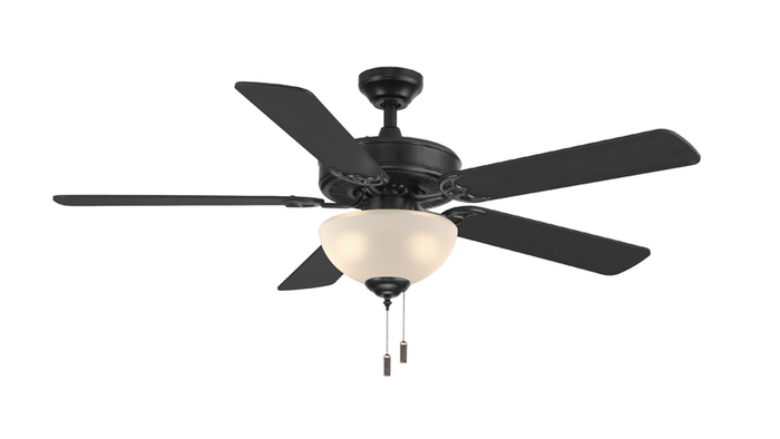 Ceiling Fan Wind River Dalton WR1423 52" Ceiling Fan in Matte Black, Nickel, Oiled Bronze, or White with Dome Light Wind River Fans