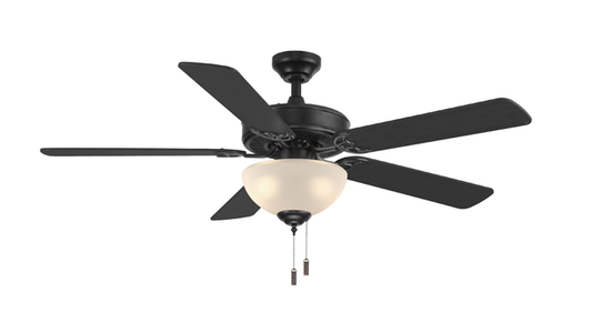 Ceiling Fan Wind River Dalton WR1423 52" Ceiling Fan in Matte Black, Nickel, Oiled Bronze, or White with Dome Light Wind River Fans
