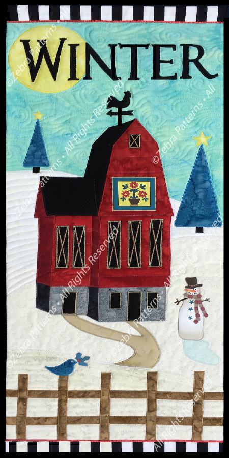 Winter Applique Skinny Barn
